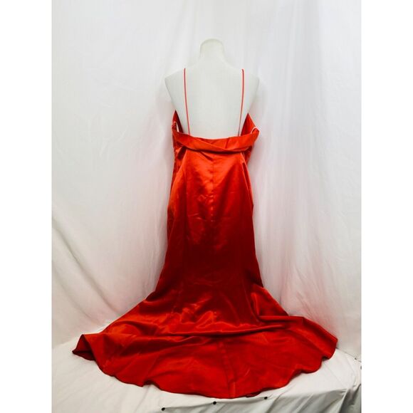 David’s Bridal Women’s Bridesmaids Dress Redish-Orange Full Length Size 16 - Picture 4 of 10